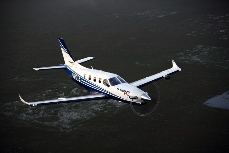 Aerial photography of Daher's TBM 910. Photo by Chris Rose